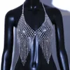 Other Fashion Accessories Luxury Mesh Tassel Chest Chain Bra Top Crystal Lingerie Bikini Sexy Jewelry For Women Festival Gift 230613