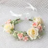 Hair Clips Women Girls Flower Headband Bride Crown Hairband Accessories Wedding Party Spring Bohemia Wreath Headpiece Headwear