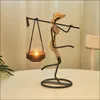 Candle Holders African Women 85" Decor For Table Desk Decorative Dining Room Candleholder Sculptures Resin Candlestick Vintage 230613