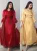 Abbigliamento etnico Marocco Party Dres Abaya Set di 2 pezzi Raso di seta Dubai Abiti musulmani Eid Caftano Abito da sera lungo Vestidos Abayas 230613