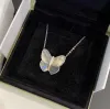 Luxruy Quality Large Size Butterfly Pendant Necklaces with Diamond and Shell for Women Wedding Necklaces Jewelry Gift