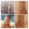 Anklets Boho Shell Rope Anklet Beads Beach Barefoot Armband Ankle Leg Chain Foot Jewelry Set For Girl Women