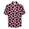 Men's Casual Shirts Dalmatian Spots Black And Pink Beach Shirt Hawaiian Funny Blouses Man Print Big Size 3XL 4XL