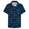 Chemises décontractées pour hommes bleu pattes de chien chemise ample hommes vacances mignon imprimé Animal Hawaii personnalisé à manches courtes rétro surdimensionné Blouses