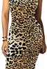 Women's Fashion Bodycon Tank Dress Sleeveless Basic Midi Club Dresses Leopard Print Dress for Women
