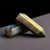 Prisme hexagonal en pierre de lune de chaux allongée naturelle ornements d'art en pierre brute Ability Quartz Pillar Baguettes de guérison minérales Reiki Raw Energy Wqct