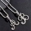 Подвесные ожерелья из нержавеющей стали веревочная цепь курсивное алфавитное ожерелье для женщин мужские мужчины.