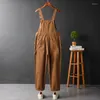 Herenbroek Overalls Heren Bib Jumpsuits Katoen Streetwear Hiphop Cargo Man Effen Casual Grijs Bruin Lange broek Kleding