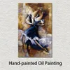 Красочная абстрактная живопись на холсте женщина в синем искусстве Уникальный ручной работы