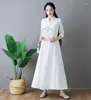 Roupas étnicas Mulheres Chinês Tradicional Hanfu Elegante Cross-collar Chiffon Vestido Oriental Fada Performance Stage Folk Dance Cosplay