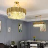 Lampade a sospensione Modern Luxury Crystal Dining Living Lampadari Lampadari in metallo dorato Villa Room Lights Lampada decorativa per interni nordici