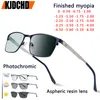 Sunglasses Frames Finished Myopia Sun Pochromic Glasses Fashion Chameleon Gray Lens Metal Legs With Degrees Sunglasses -1 -1.5 -2.0 -2.5 -3 230612