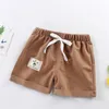 Shorts född baby för pojke avslappnad solid barn pp byxor pojkar sommar tunna kläder ålder 12 m till 5t 230613