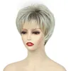 Lace Wigs Ladies Short Nature Blonde Synthetic Wig Pixie Cut Wig With Bang For Women Daily Party Use Heat Resistant Fiber Z0613