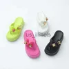 Slippers 7 Cm Super High Heels Chunky Sandals Shoes Women Summer Flips Flops Candy Color Slippers J230613