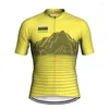 Racing Jackets Summer Bike Wear Short Sleeve Shirt Road Men Cycling Jacket MTB Top Downhill Yellow Regular Jersey Clothes Stretch Back