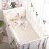 Sängskenor 5st/set Summer Baby Bedding Set Born Crib Around Protector Bumper Cushion Spädbarnsäng Säng Staket Set Dreatoble Baby Sheet 230612