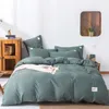 Set biancheria da letto Tessili per la casa Set biancheria da letto Set copripiumino tinta unita Copripiumini Copripiumini Taglia europea King Queen Grigio Blu Rosa Verde Z0612