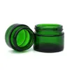 Green Glass Jar Cosmetic Lip Balm Cream Jars Round Glass Test Tube with inner PP Liners 20g 30g 50g Cosmetic Jar Jiufr