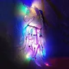 Décorations de jardin Dreamcather avec lumière LED Fleur faite à la main Attrapeurs de plumes colorées Décoration murale pour filles Enfants Chambre à coucher Maison