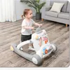 Carrinho de bebê multifuncional Carrinho de bebê de brinquedo anti-capotagem Andador ajustável para equilíbrio de bebê 6 a 24 meses