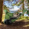 Hängmattor lång andningsbar platt liggande hängmatta sovsäck campingutrustning