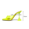 Slippare 2023 Star Style Style Transparent PVC Crystal Clear Heeled Women Slippers Fashion High Heels Female Mules Slides Summer Sandals Shoes J230613