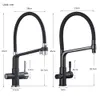 Bathroom Sink Faucets Brushed Gold Kitchen Faucet Filtered Water Dual Spout Purification Feature Kitchen Tap 360 Rotation Water Crane For Kitchen 230612