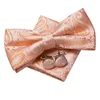 Bow Ties Hi-Tie İpek Erkek Kravat Hanky ​​Kufflinks Set Ön önce Bağlanmış Kelebek Knot Bowtie Jacquard Paisley Erkek Düğün İşletme için Toptan