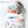 Sacs de couchage né Swaddle Wrap Chapeau Coton Bébé Recevoir Couverture Literie Dessin Animé Mignon Infantile Sac pour 06 Mois 230613