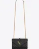 Envelop tas gouden logo graan lederen ketting een schouder crossbody tas klassieke aanbeveling