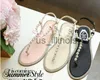 Slippers Women Sandals 2023 Новые летние туфли плоские жемчужные сандалии удобные в струны Beac Beac Casual Sandals Розовый белый черный J230613