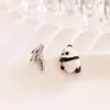 Studörhängen reeti 925 sterling silver asymmetrisk panda för kvinnor eleganta bröllop smycken pendientes mujer moda 2023 brincos