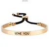 Vente en gros 18k Goldenes plaqué manchette gravé Love You Armand Fashion Love Moments Bracelets pour cadeau