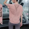 Camicie attive Top sportivo da donna Traspirante Sexy Mesh Back Summer T-shirt da palestra taglie forti Lady Activewear Fitness Running Manica corta