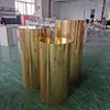 Decoração de festa acrílico claro espelho mental bolo pedestal dourado display redondo Yudao452