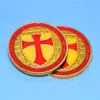 1 onça com esmalte vermelho cavaleiros templários moedas colecionáveis moedas de desafio