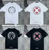 Clássicos Mens Camisetas Coração de Alta Qualidade Marca Crew Pescoço Cromos Mangas Curtas Tops Tees Ch Camisetas Camisola Casual Ferradura Sânscrito Cross Print Xr2