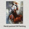 Pittura a olio floreale astratta su tela Dancing Queen Artwork Decorazione da parete contemporanea