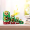 Dolls 5pcs Russian Nesting Dolls Cartoon Matryoshka Babushka Wood Toy for Children Kids Gift Christmas Mother's Day Home Decor 230612