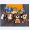 Клайки Lanyards Lion Tiger Monkee Bear Bear Luxury Designer Кожаный ключ -цепь лазер с тисненой сумкой с коробкой 1853231E Del231R