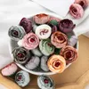 Getrocknete Blumen Künstliche Seide Tee Rose Hintergrund Wand Dekoration Weihnachten Kranz Hochzeit Bouquet Diy Candy Box