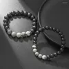 Brin 8/10mm pierre naturelle perle Bracelet mâle coréen noir Agate dominatrice Couple femme hommes bijoux cadeau