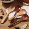 Set di stoviglie Posate in legno per bambini Cucchiaio di riso Set di stoviglie da cucina Piatto di piatti Cena completa Posate Sala da pranzo