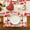 Maty stołowe Plaid Fabric ładowarka Walentynki producenci producentów klemaczyków Bezpośrednio mały krasnolud wzór wiatrowy zestaw na 6 z