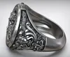 Anillo solitario Medusa Gorgona cabeza de serpiente griego antiguo patrón de meandro sello para mujeres 925 plata esterlina sólida alta moda 230613