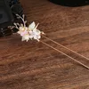 Hårklipp kinesiska stick u-formad tofs blommig hårnålgaffel vintage bröllopstillbehör retro flickor hanfu dekor smycken