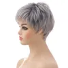 Lace Wigs JOY BEAUTY Short Bob Wavy Wig for Women Synthetic Silver Gray Wigs for Party or Daily Use Heat Resistant Hairstyle wigs Z0613