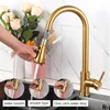 Bathroom Sink Faucets ULA Black Brushed Kitchen Faucet Pull Out Spout Kitchen Sink Mixer Tap Stream Sprayer Head 360 Rotation Kitchen Faucet Torneira 230612