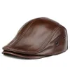 Leren baret Effen kleur Casual en duurzame hoed met gierig randje voor zowel mannen als vrouwen